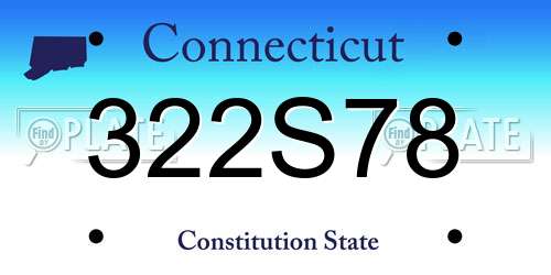 322S78 Connecticut License Plate