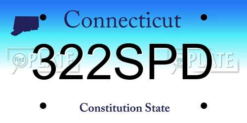 322SPD Connecticut License Plate