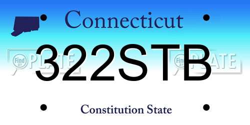 322STB Connecticut License Plate