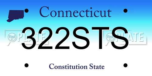 322STS Connecticut License Plate