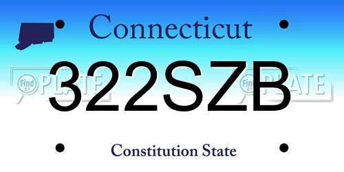 322SZB Connecticut License Plate