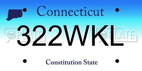 322WKL Connecticut License Plate