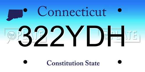 322YDH Connecticut License Plate