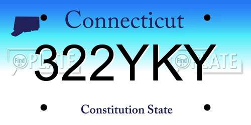 322YKY Connecticut License Plate