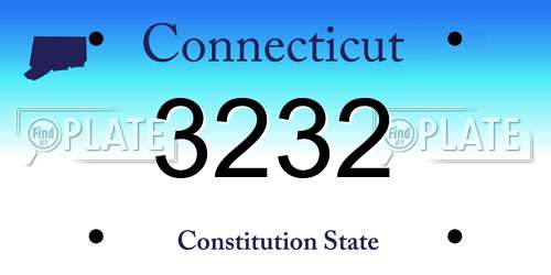 3232 Connecticut License Plate