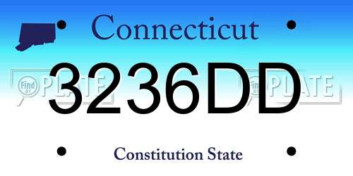 3236DD Connecticut License Plate