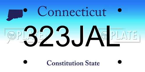 323JAL Connecticut License Plate