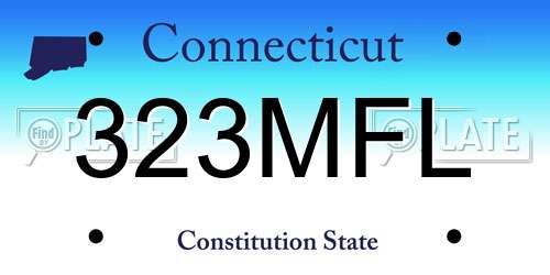 323MFL Connecticut License Plate