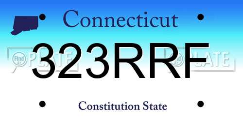 323RRF Connecticut License Plate