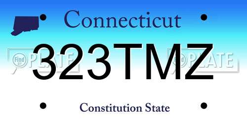 323TMZ Connecticut License Plate