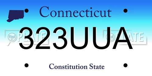 323UUA Connecticut License Plate
