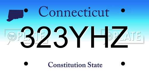 323YHZ Connecticut License Plate