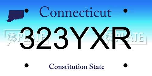 323YXR Connecticut License Plate