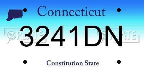 3241DN Connecticut License Plate