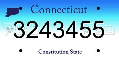 3243455 Connecticut License Plate