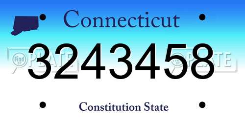 3243458 Connecticut License Plate