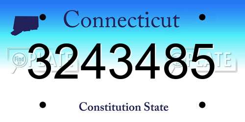 3243485 Connecticut License Plate