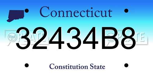 32434B8 Connecticut License Plate