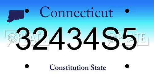 32434S5 Connecticut License Plate