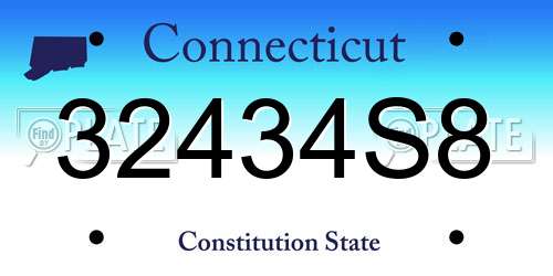 32434S8 Connecticut License Plate