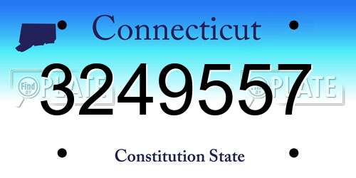 3249557 Connecticut License Plate
