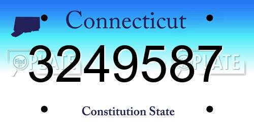 3249587 Connecticut License Plate