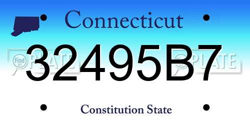 32495B7 Connecticut License Plate