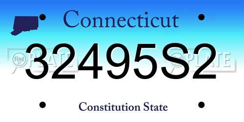 32495S2 Connecticut License Plate