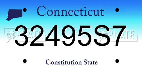 32495S7 Connecticut License Plate