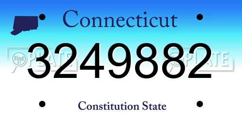 3249882 Connecticut License Plate