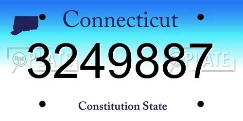 3249887 Connecticut License Plate