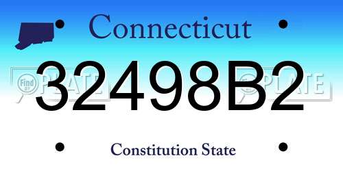 32498B2 Connecticut License Plate
