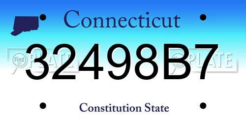 32498B7 Connecticut License Plate