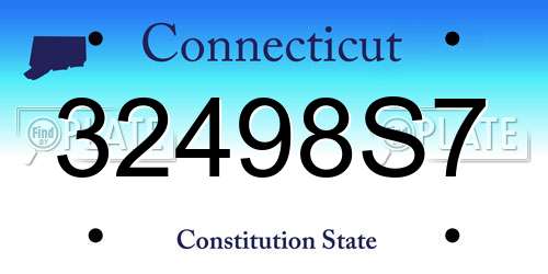 32498S7 Connecticut License Plate
