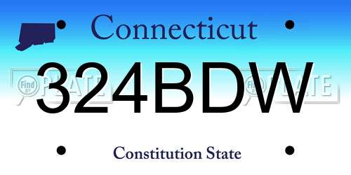 324BDW Connecticut License Plate