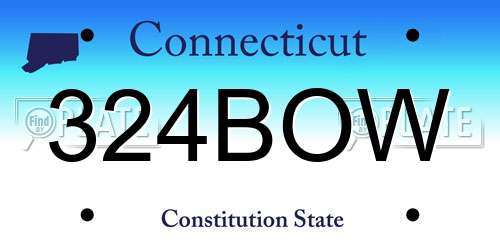 324BOW Connecticut License Plate
