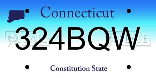 324BQW Connecticut License Plate