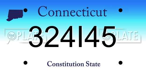 324I45 Connecticut License Plate