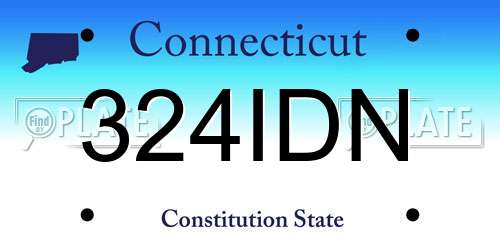 324IDN Connecticut License Plate