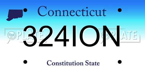 324ION Connecticut License Plate