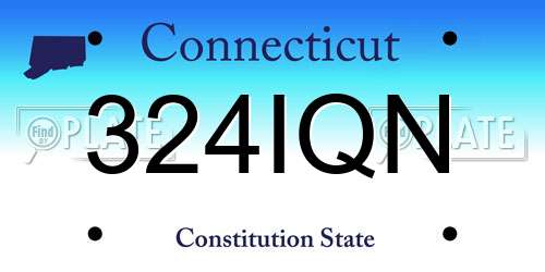 324IQN Connecticut License Plate