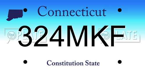 324MKF Connecticut License Plate