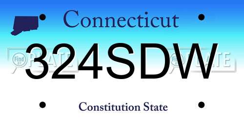 324SDW Connecticut License Plate