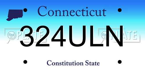 324ULN Connecticut License Plate