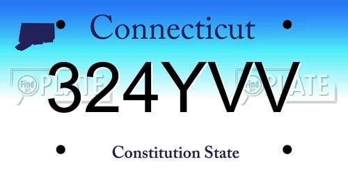 324YVV Connecticut License Plate