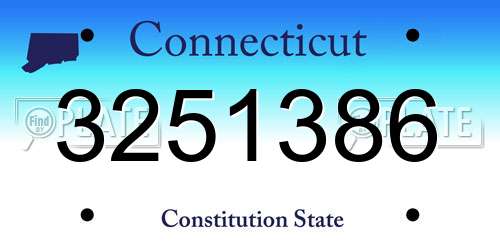 3251386 Connecticut License Plate