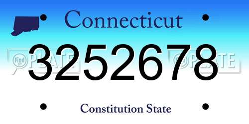 3252678 Connecticut License Plate