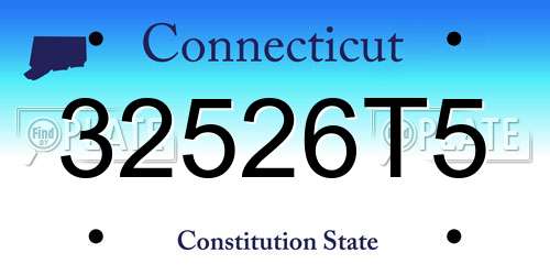 32526T5 Connecticut License Plate