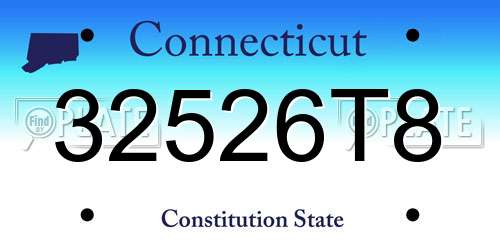 32526T8 Connecticut License Plate