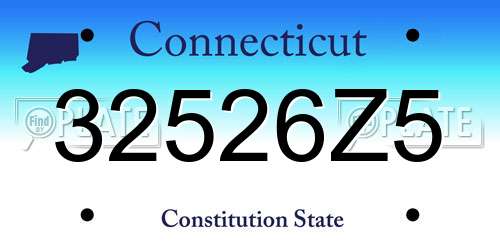32526Z5 Connecticut License Plate